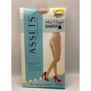 Assets by Sara Blakely Mid-Thigh Shaper Nude Size 2 Shapewear‎ BRAND NEW